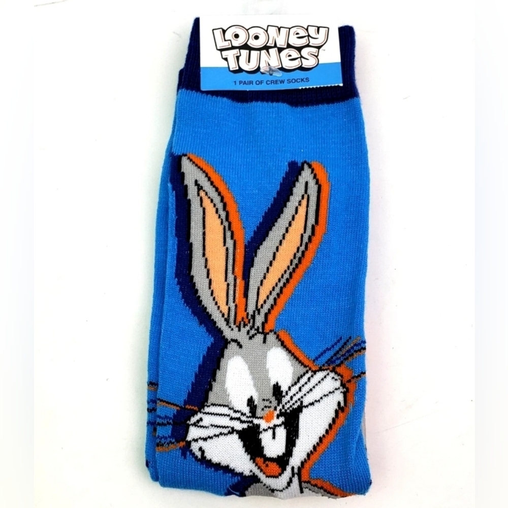 4/$25 Bugs Bunny Looney Tunes Novelty Crew Socks Unisex